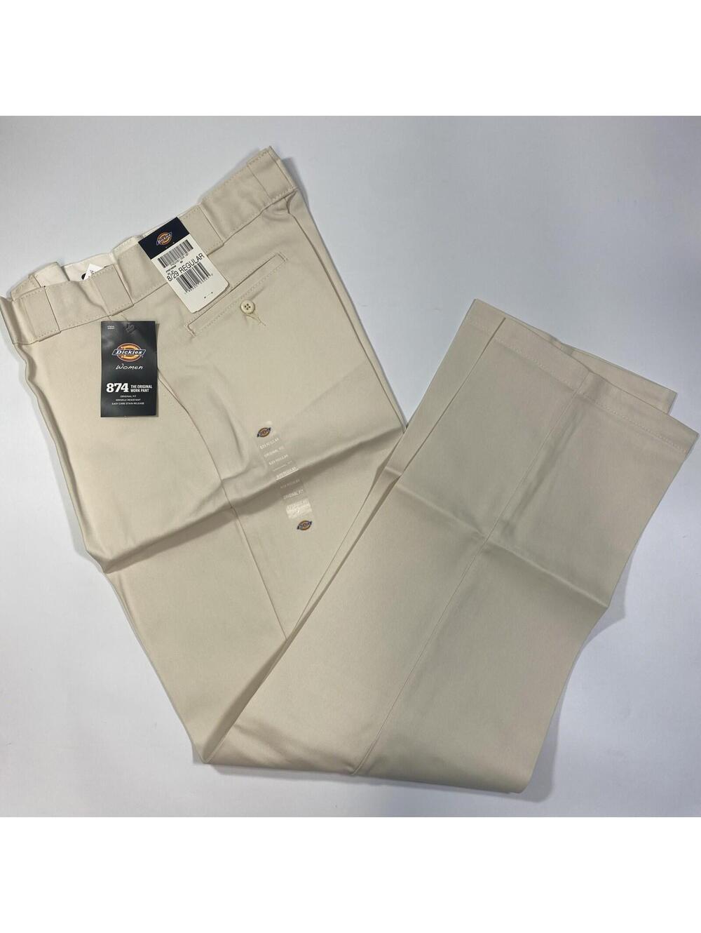 Dickies 874 Original Fit Women Beige Cotton Blend Work Pants Size W8 L29 Regular
